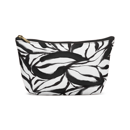 Black and White Botanical Art Makeup Bag