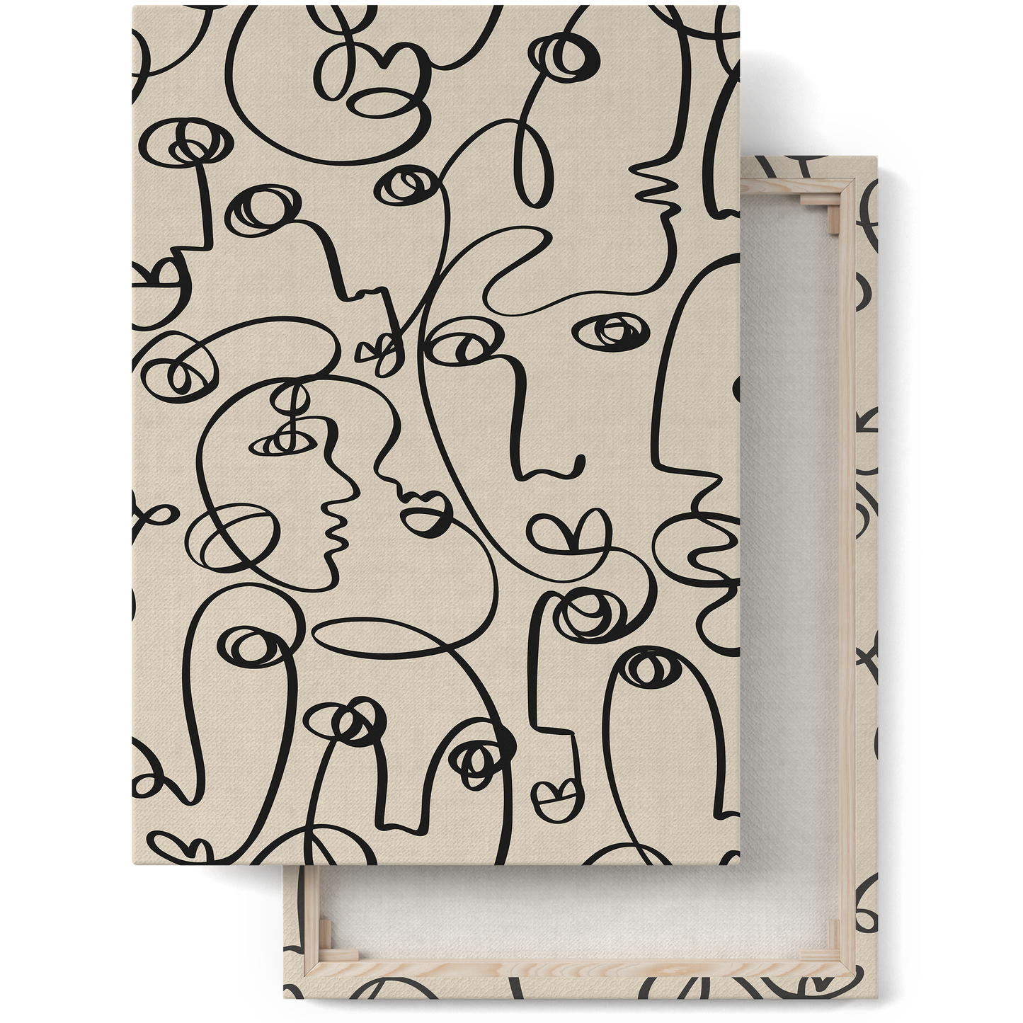 Line Art Faces Minimalist Canvas Print