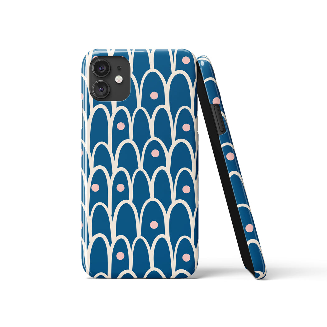 Blue Abstract Modern Pattern iPhone Case