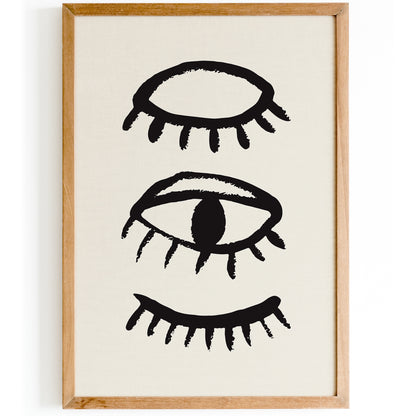 Black Ink Eyes Art Print