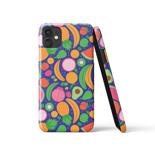 Colorful Fruit Veggie Pattern iPhone Case