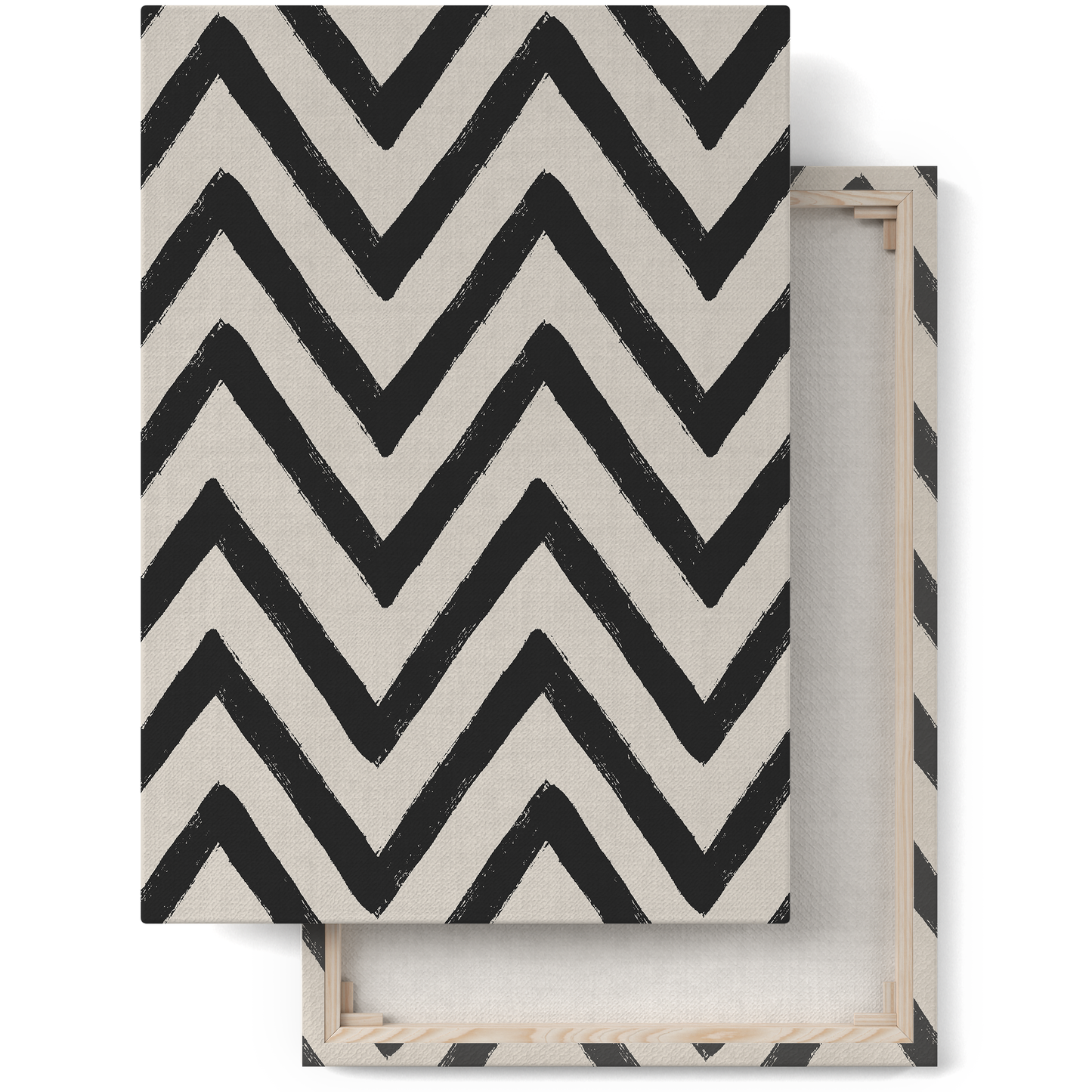 B&W Zigzag Abstract Canvas Print