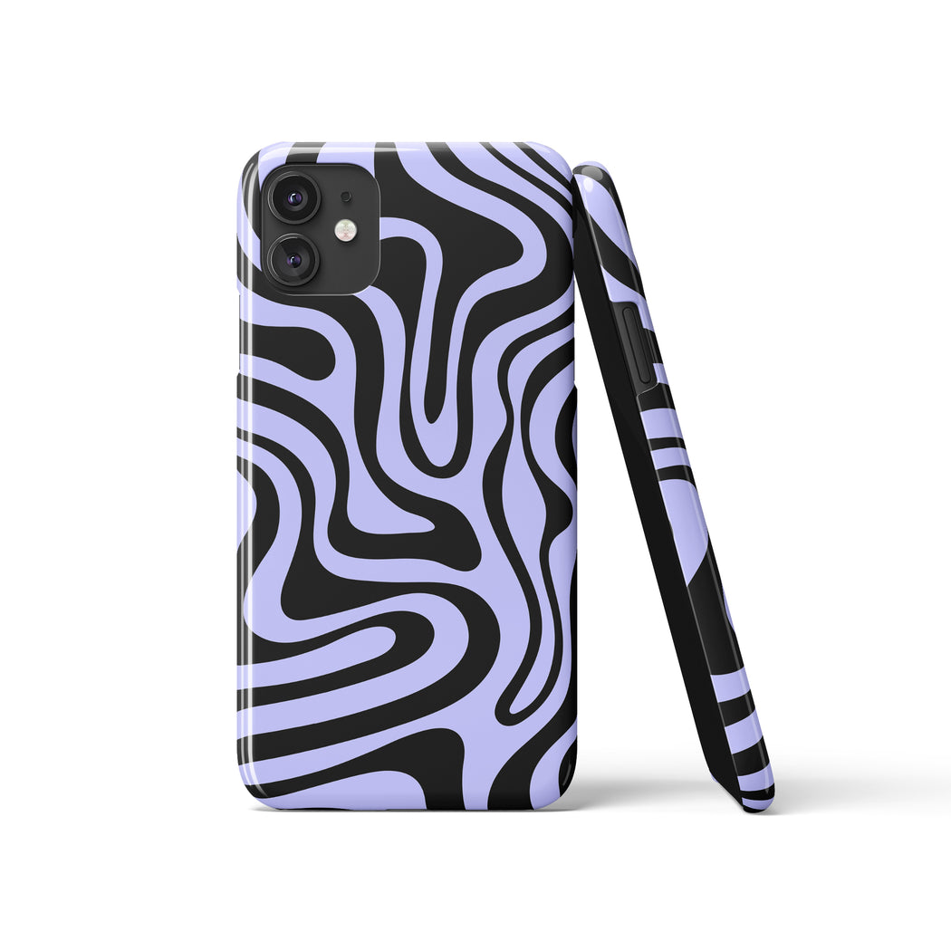 Retro Liquid Swirl Abstract in Purple iPhone Case