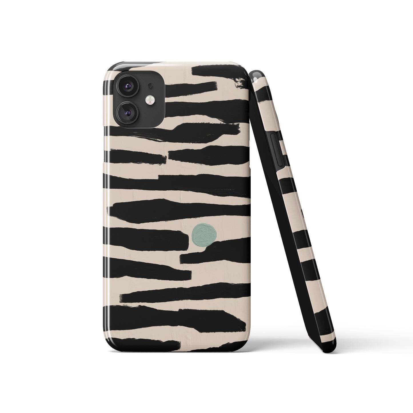 Modern Black Abstract Art iPhone Case