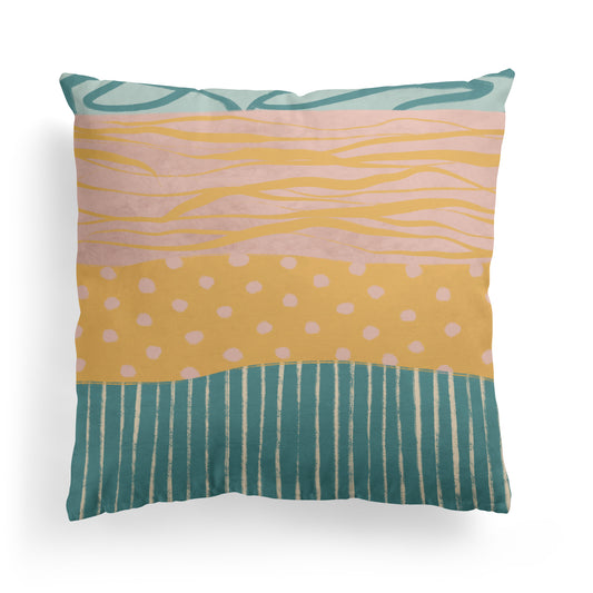 Aesthetic Retro Colorful Pattern Throw Pillow