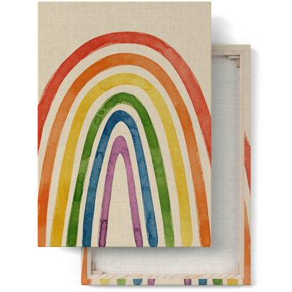 Painted Vintage Rainbow Canvas Print