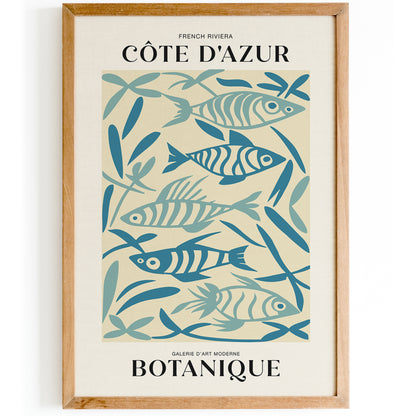 French Riviera and Fish Poster