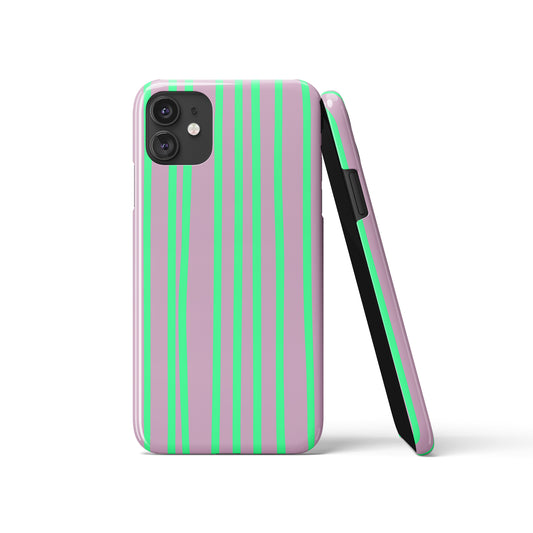 Retro Striped Violet Pattern iPhone Case