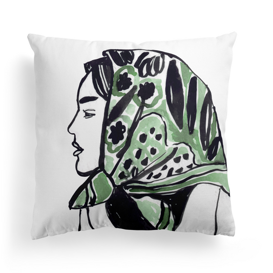 Retro Fashion Model Vogue Inspired Throw Pillow