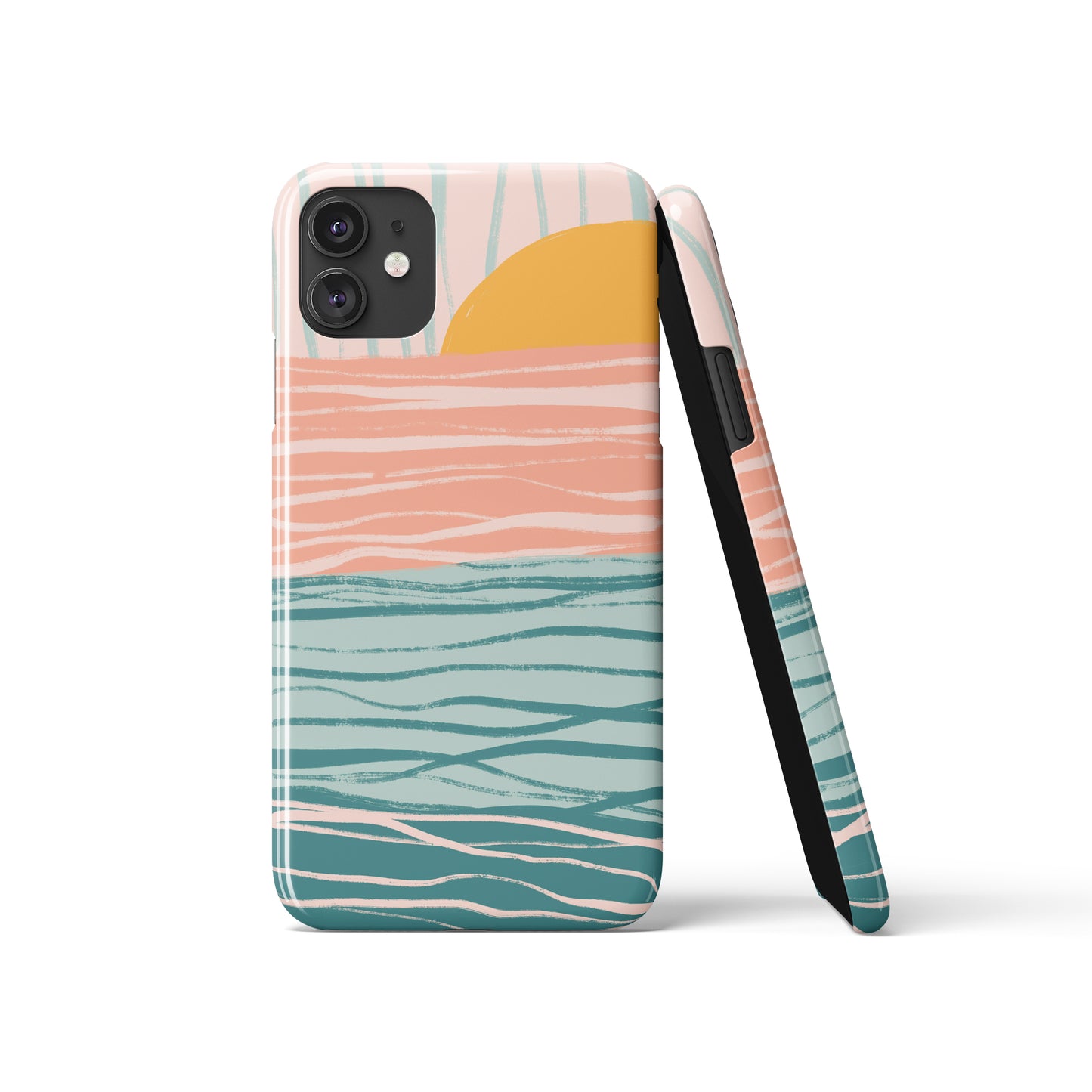 Boho Line Art Sun Pastel iPhone Case