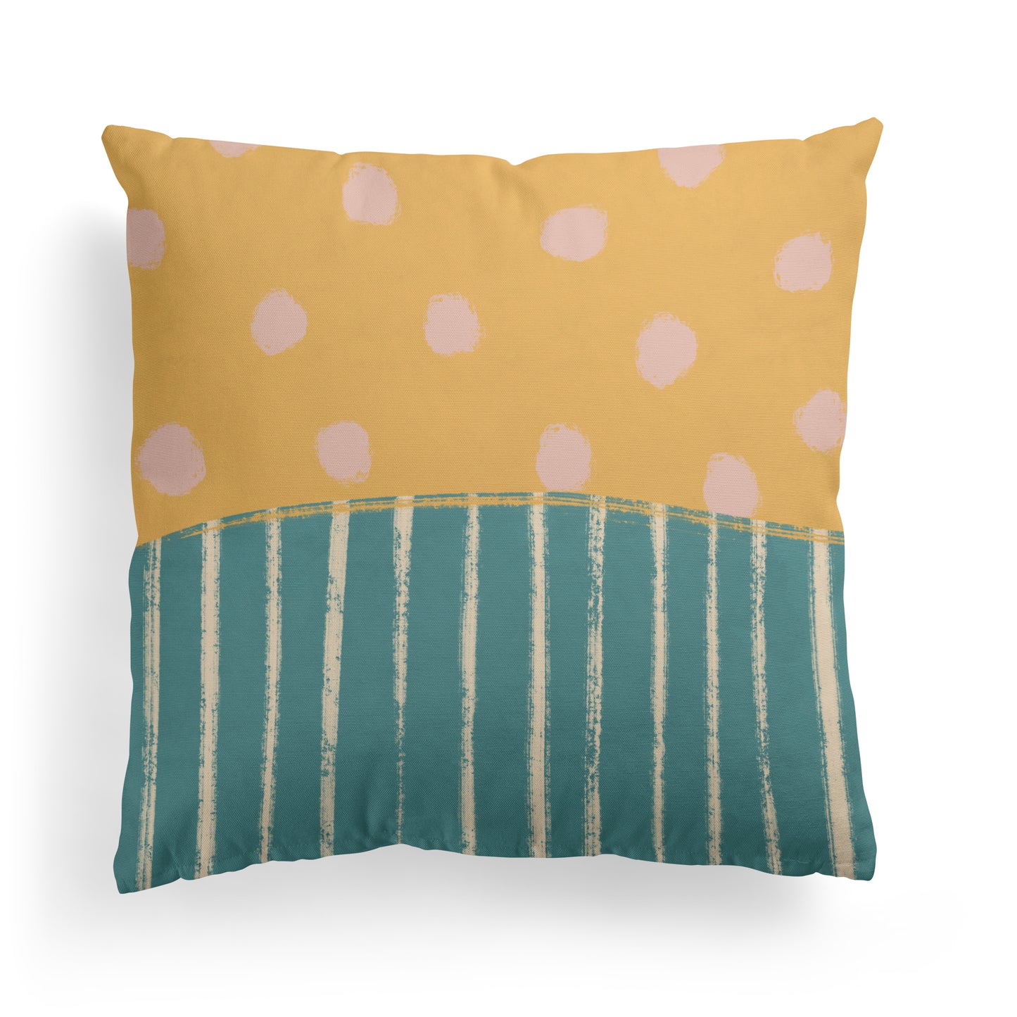 Retro Yellow Pattern Throw Pillow