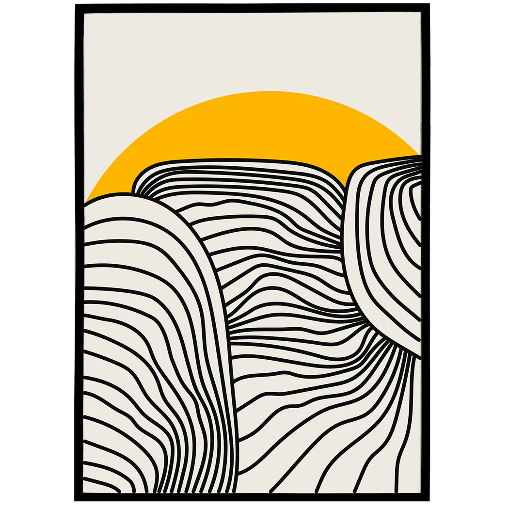 Abstract Sunset - mid-century modern poster
