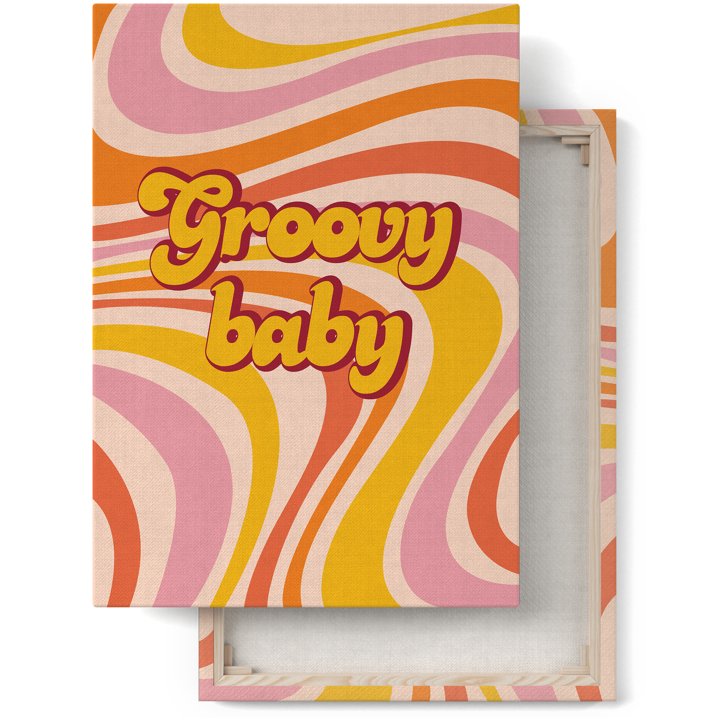 Colorful Retro Groovy Baby Canvas Print