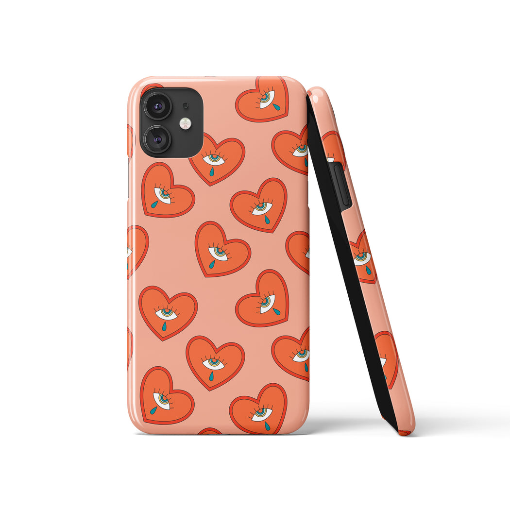 Retro Groovy Hearts iPhone Case