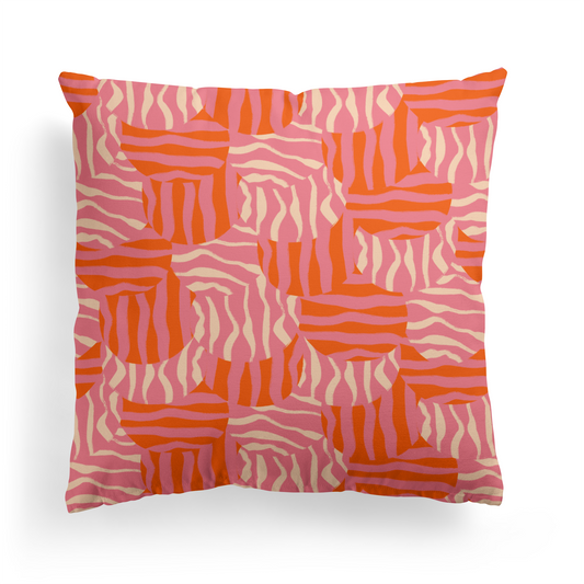 Throw Pillow with Summer Abstract Pattern