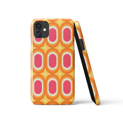 Retro 60s Pattern Pink Yellow iPhone Case