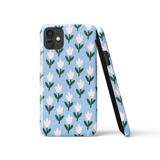 Blue Tulips Pattern iPhone Case