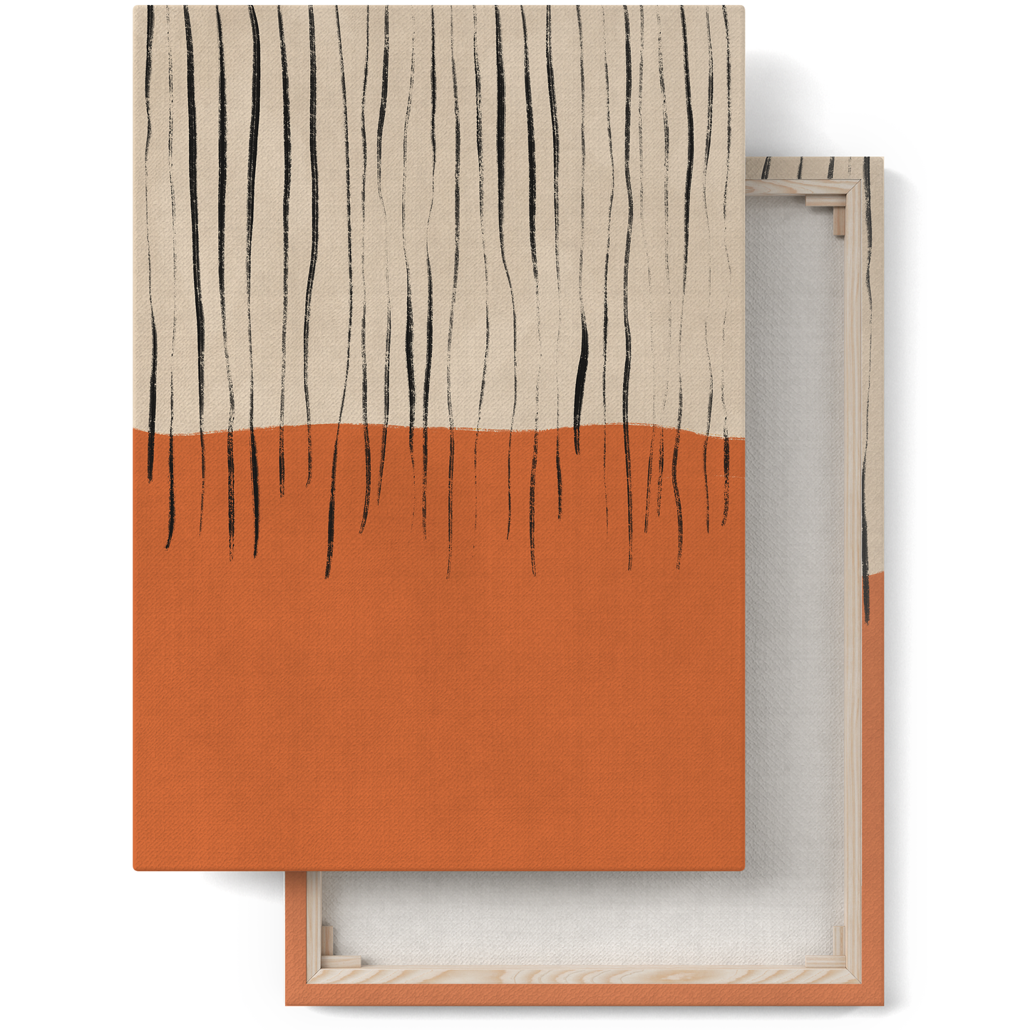 Orange Mid Century Modern Abstract Canvas Print