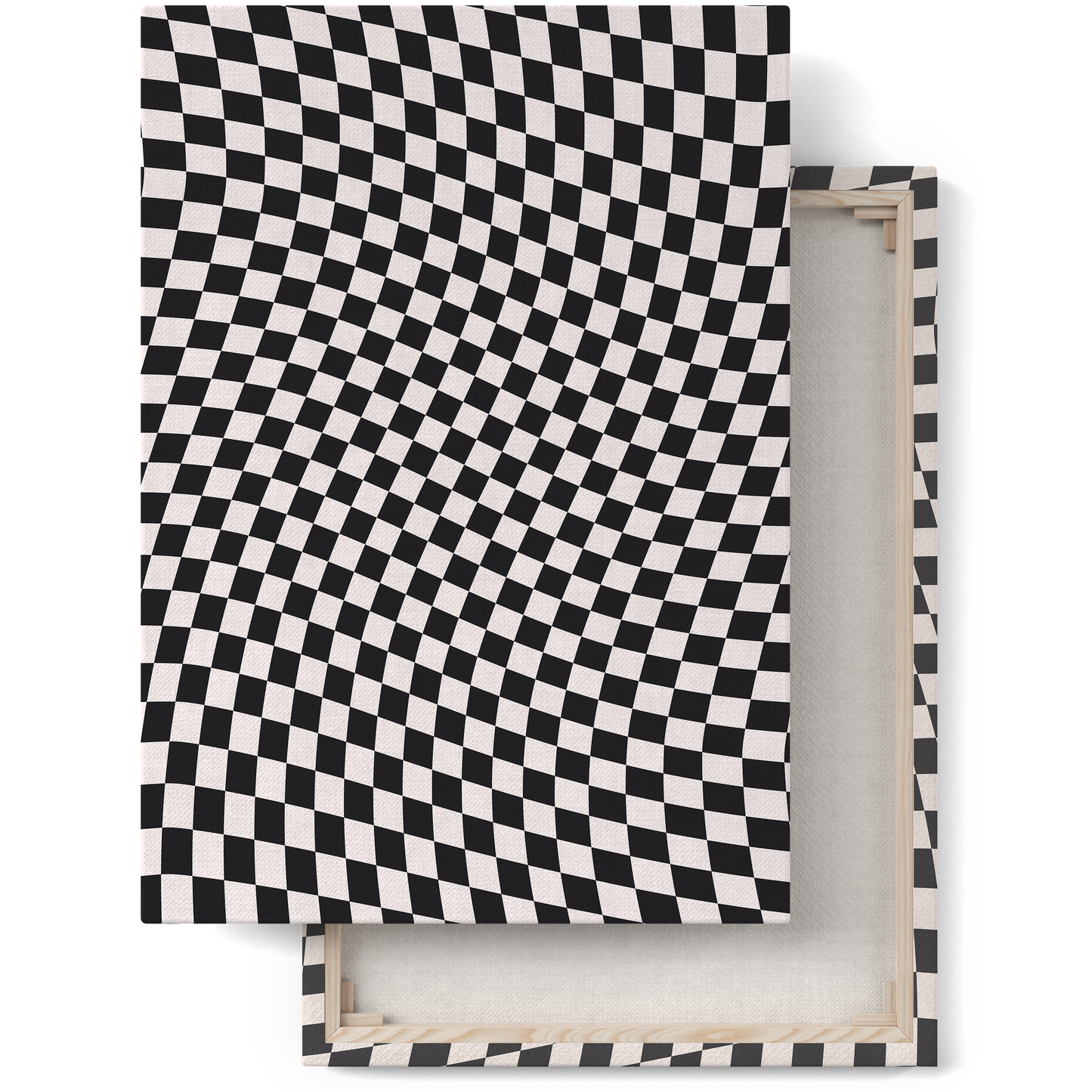 Retro Checkered Black&White 60s Canvas Print