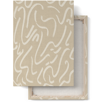 Beige Abstract Wall Art Canvas Print