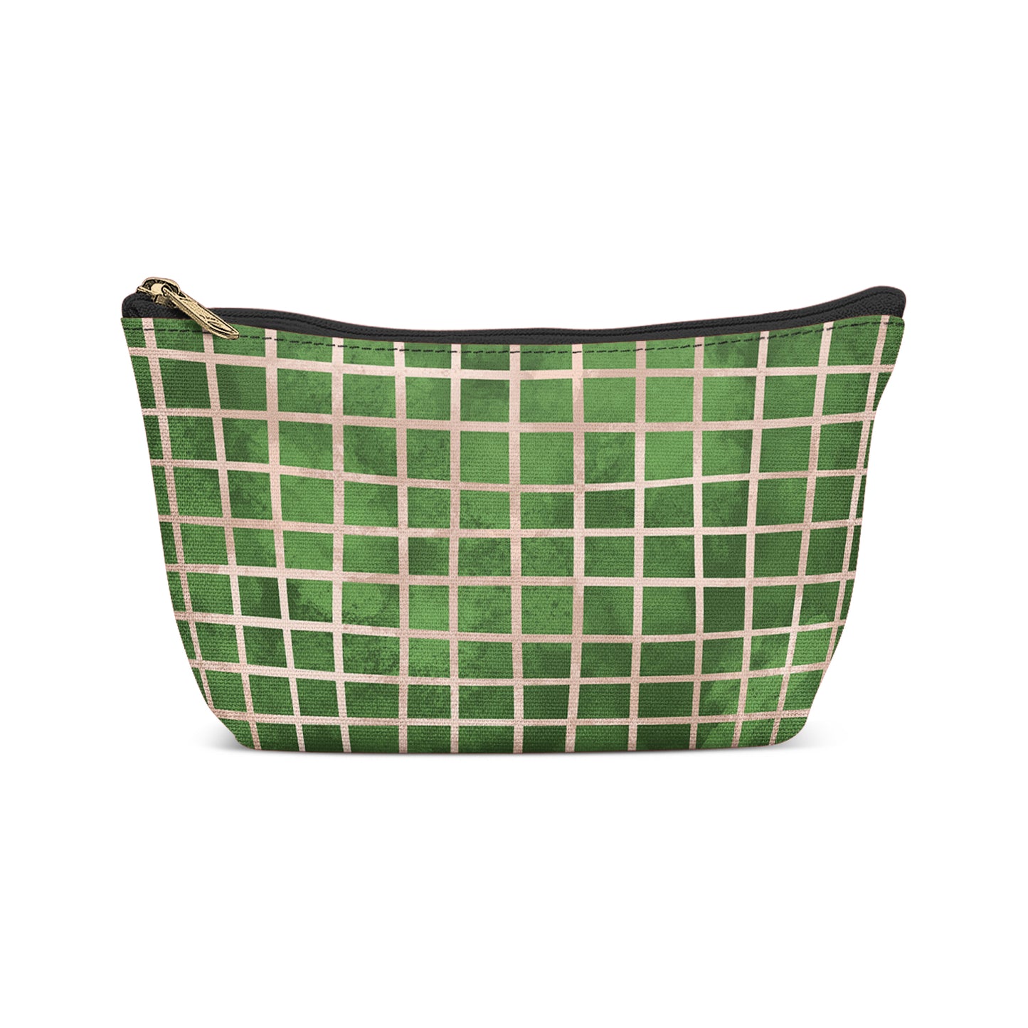 Green Checkered Art Make-up Bag