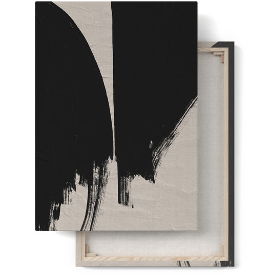 Black Modern Brushstroke Canvas Print