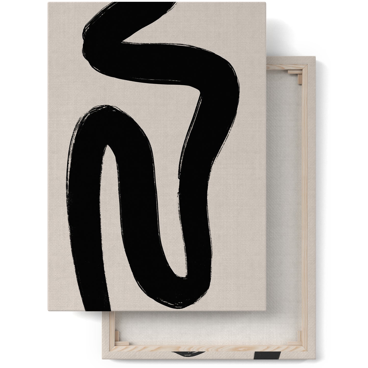 Black Ink Line Canvas Print