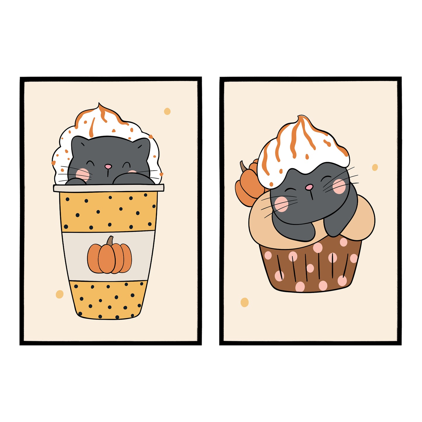 Set of 2 Cute Cats Posters