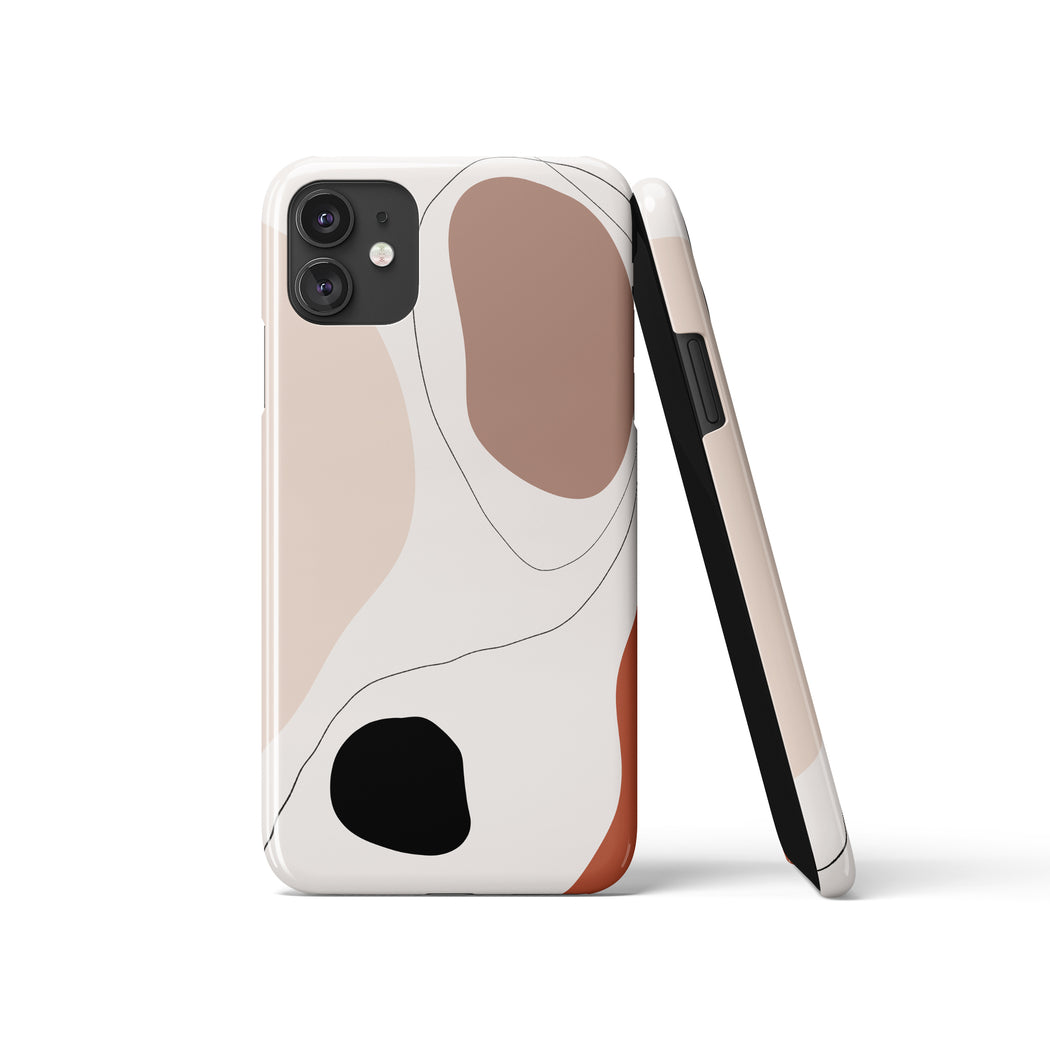 Beige Drawing iPhone Case 3