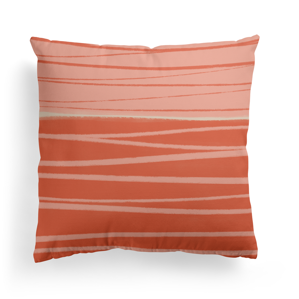 Pink Red Abstract Modern Throw Pillow