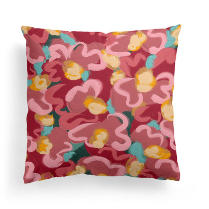 Colorful Flowers Pattern Throw Pillow