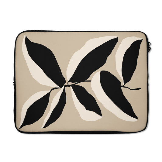 Black&White Floral Art - Laptop Sleeve