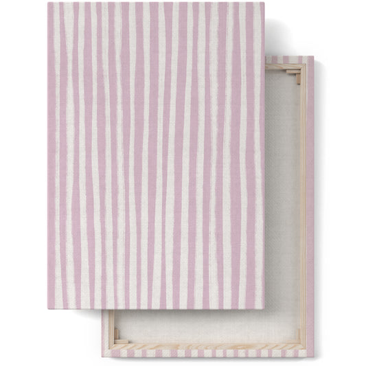 Baby Pink Striped Minimalist Canvas Print