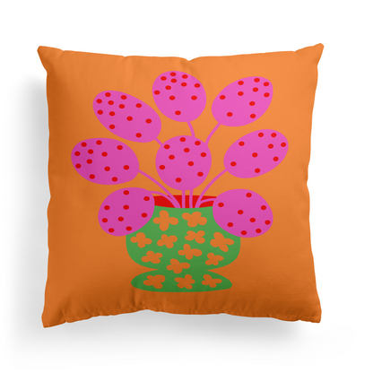 Orange&Pink Flowers Throw Pillow