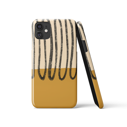 Mustard Mid Century Modern Art iPhone Case