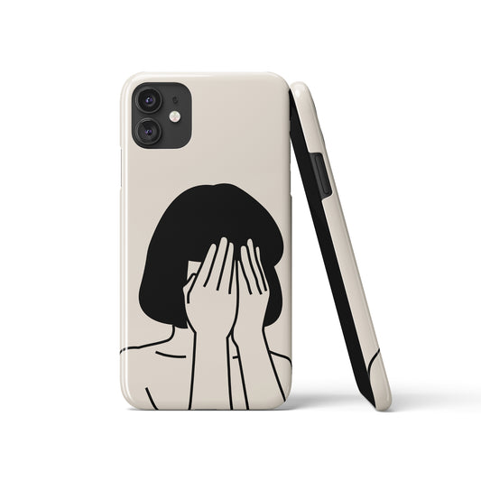Aesthetic Black Sad Girl iPhone Case
