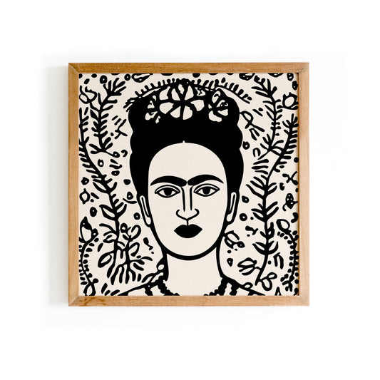 Frida Khalo Black and White Print