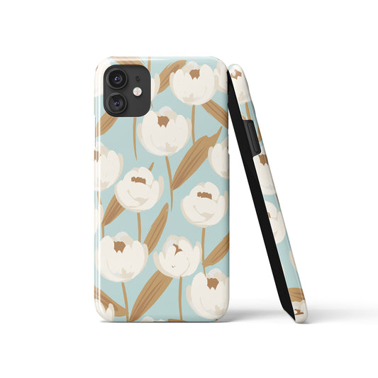 Pastel Blue Vintage Floral Pattern iPhone Case