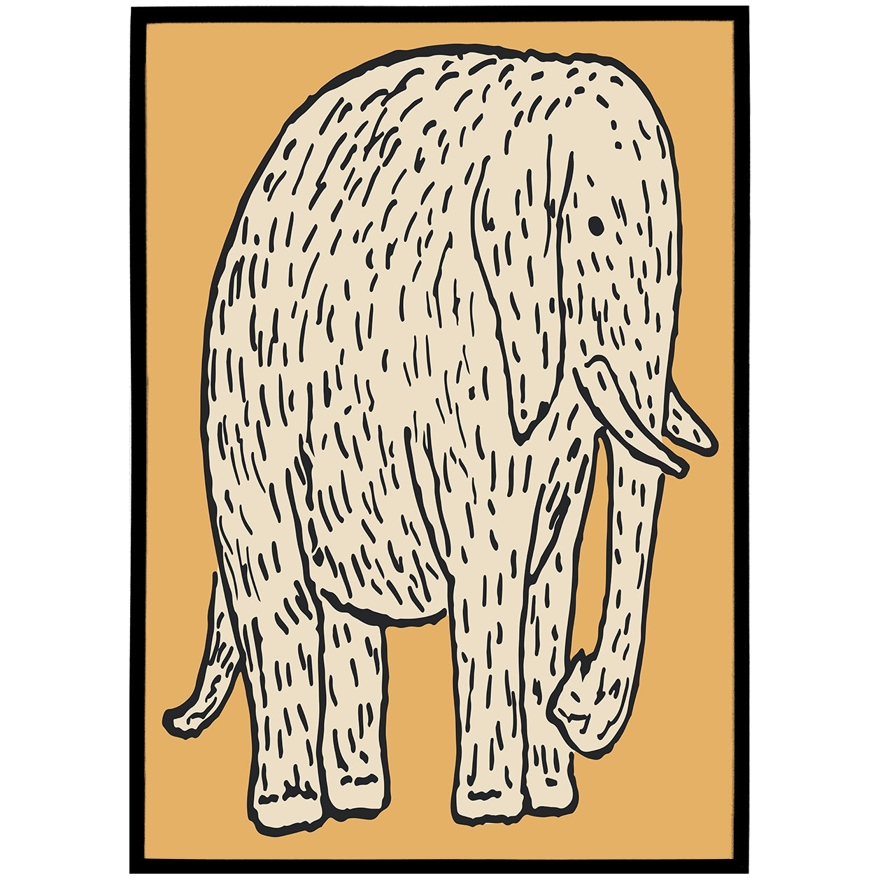 Yellow Cute Elephant Poster