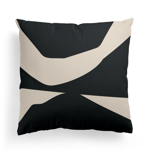 Modern Black Shapes Unique Throw Pillow