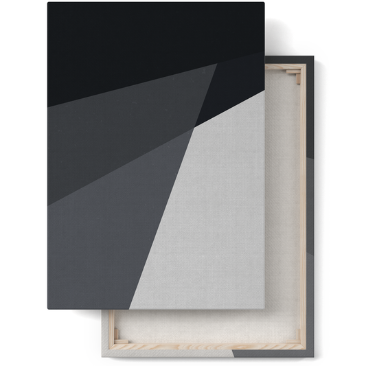 Monochrome Abstract Geometric Art Canvas Print