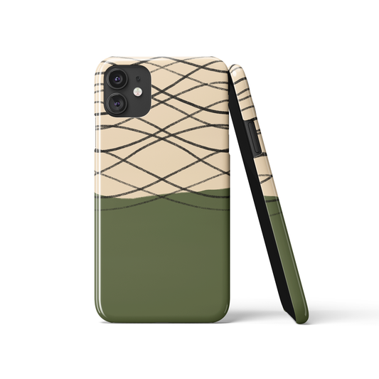 Green Mid Century Modern Art iPhone Case