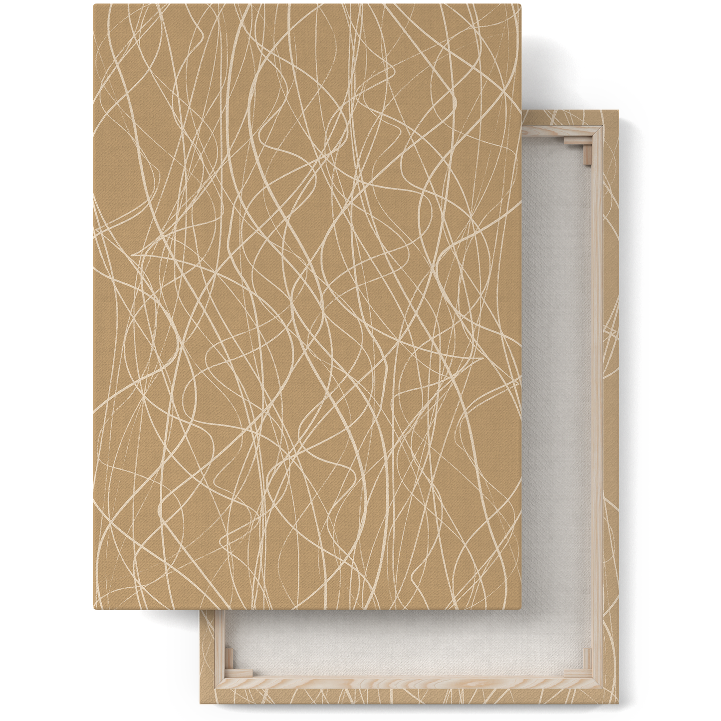 Beige Line Art Modern Canvas Print