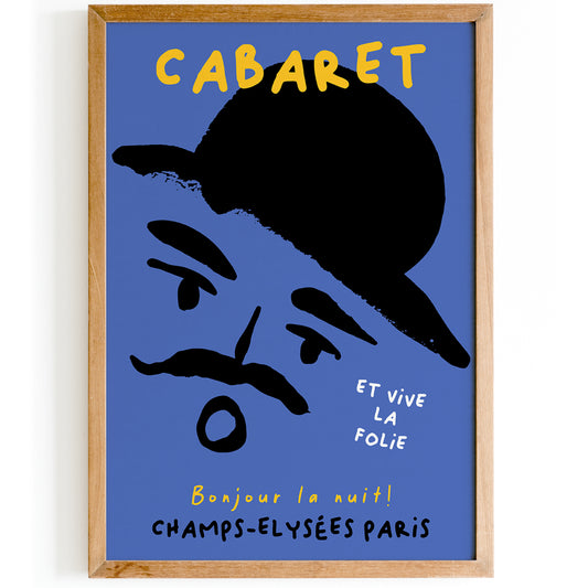 Cabaret Paris Bonjour La Nuit Blue Poster