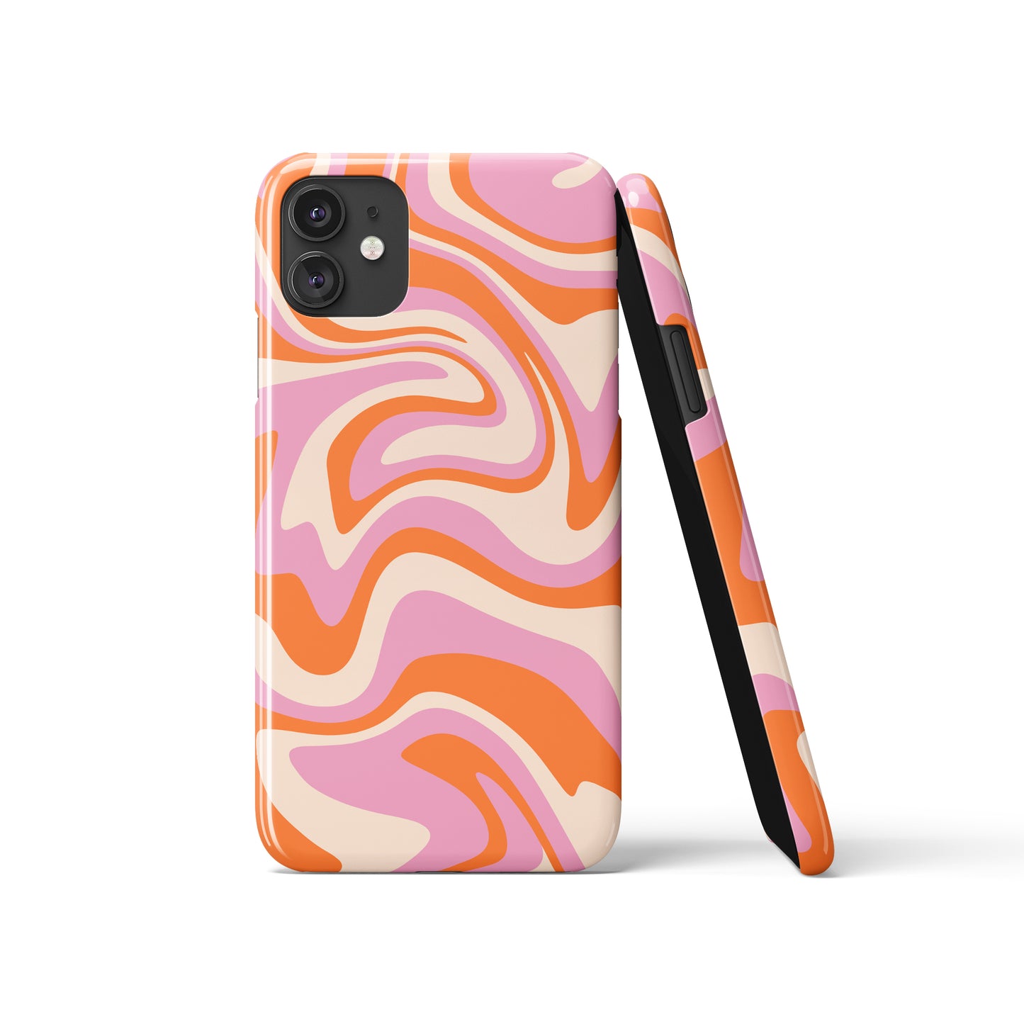 Pink Orange Groovy Hippie Swirl 60s 70s iPhone Case