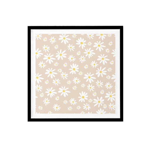 Beige Daisies Print - HypeSheriff