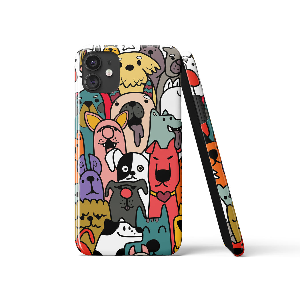 Funny Cartoon Dogs Pattern iPhone Case