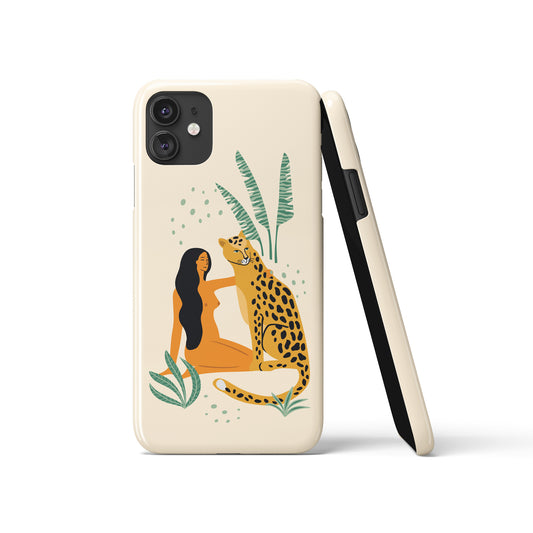 Cheetah with Girl Tropical iPhone Case