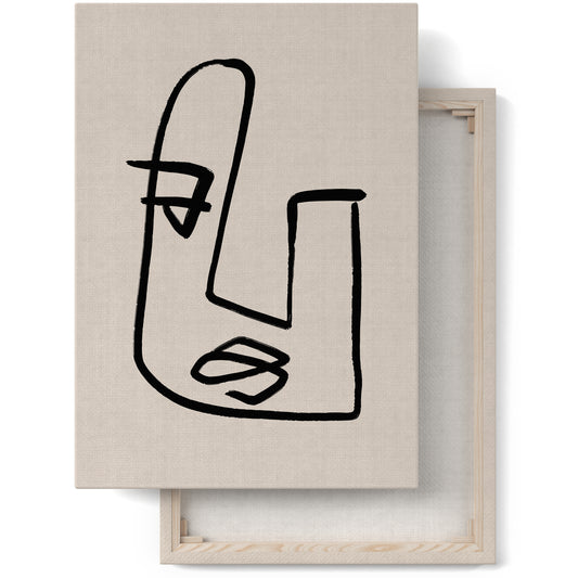 Picasso Line Art Face Canvas Print