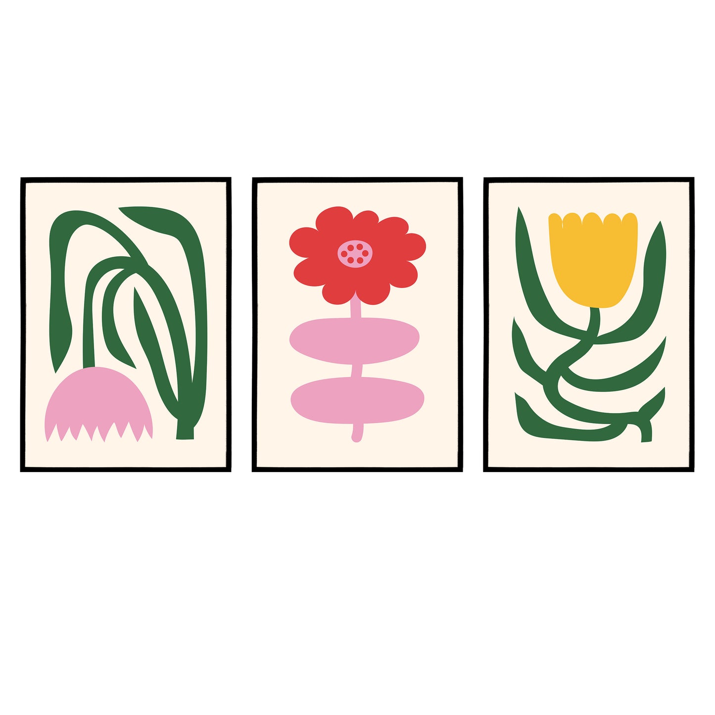 Set of 3 minimal folk posters